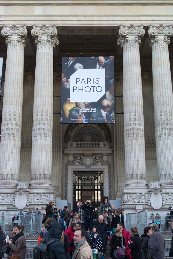 Guests make their way up the steps of the historic Grand Palais for the 17th edition of Paris Photo.