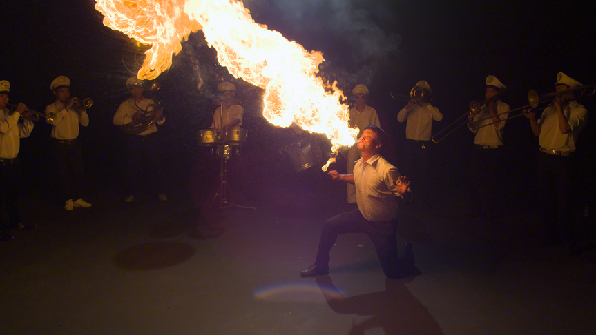 THE PROPELLER GROUP, The Living Need Light, The Dead Need Music, 2014, still image from color video with surround sound audio: 25 min 15 sec. Courtesy the artists and James Cohen Gallery, New York.