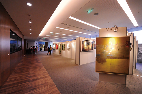 The “International Youth Exhibition” presented at the Delegates’ entrance of the United Nations headquarters in New York includes works by four anonymous North Korean artists. Photo by Eye Art International.