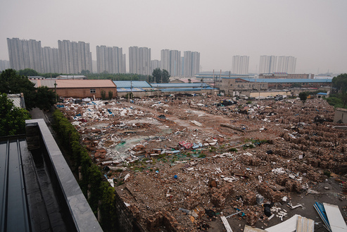 The structures near artist HUANG RUI’s studio have recently been razed by Chinese government officials. Courtesy the artist.