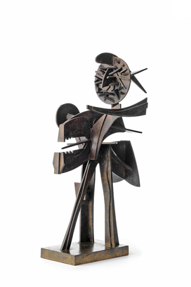 SHINKICHI TAJIRI, Ronin, 1995, bronze, 64 × 25 × 38 cm. Photo by Egon Notermans. Courtesy the artist’s estate and Blum & Poe, Los Angeles / New York / Tokyo.