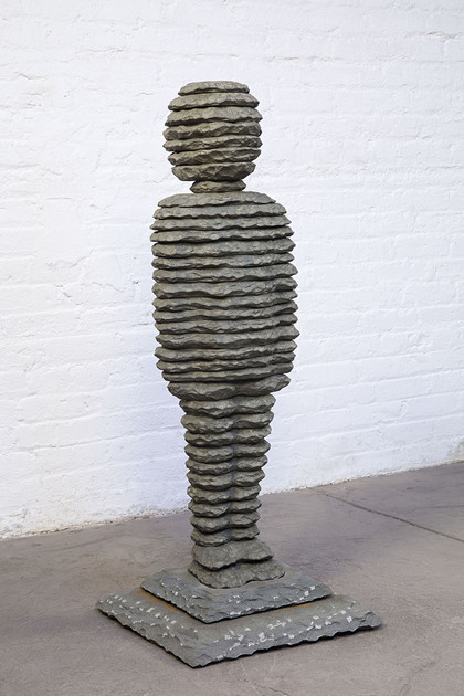 BOAZ VAADIA, Tirza, 2013, bronze and bluestone, 106.7 × 43.2 × 43.2 cm. Courtesy Connaught Brown, London.