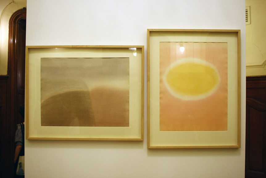 Two of VERA PAGAVA’s untitled watercolors from the mid-1960s, part of “Twelve Women Gone Missing” at the Tbilisi Writers’ House.