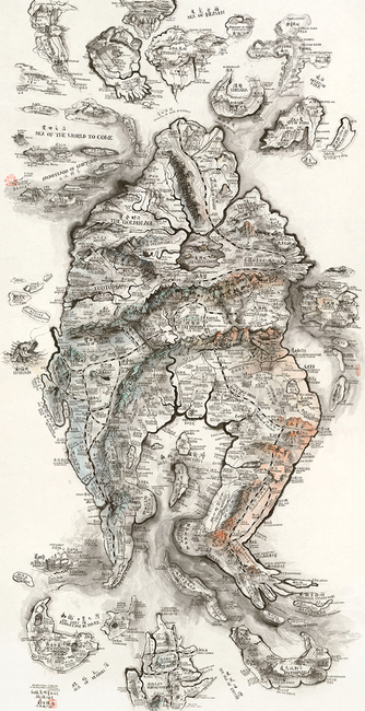 QIU ZHIJIE will create a site-specific, large-scale ink painting titled Map of Utopia for the 2018 Asia Pacific Triennial (APT). Pictured: QIU ZHIJIE’s Map of Utopia – People Who Claimed to be Messiah Crowded History, 2015, ink on paper, 245 × 126 cm. Courtesy and copyright the artist.