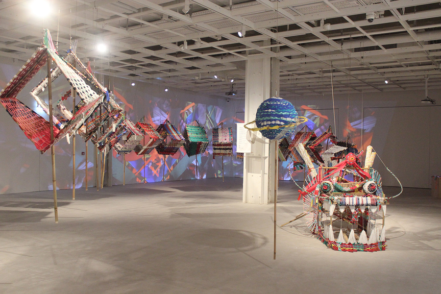 Installation view of YUKIHIRO TAGUCHI’s Spun Dragon, 2018, mixed-media installation, dimensions variable, at The Mills, Hong Kong, 2018.