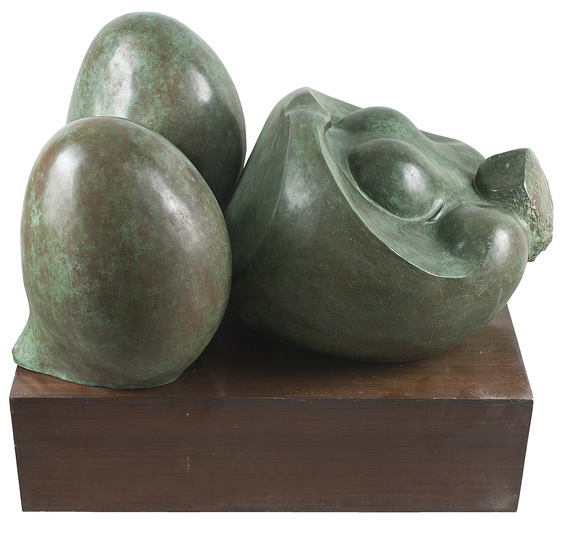 PRODOSH DASGUPTA, Suryamukhi, 1978, bronze, 45.7 × 81.3 × 66 cm.