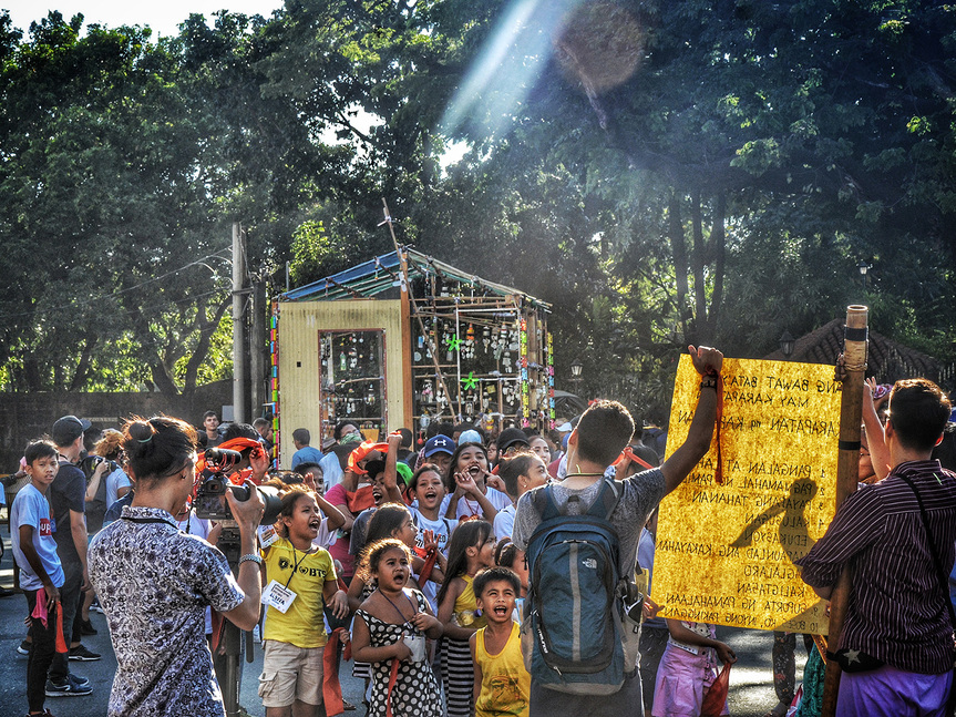 View of visitors at the first Manila Biennale, 2018.