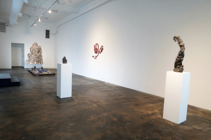 Installation view of HEIDI LAU’s “Blood Echoes” at AA|LA Gallery, Los Angeles, 2018. Courtesy AA|LA.