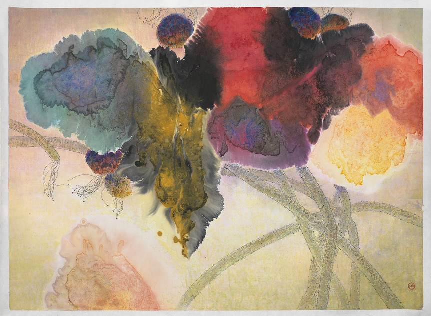 YANG YANPING, Brilliant Autumn, 1993, ink and color on paper, 68 × 94 cm. Courtesy the artist.