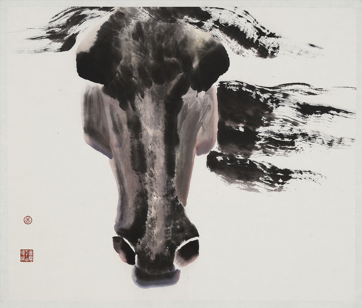 ZENG SHANQING, Horse Face, 2007, ink and color on paper, 82.5 × 78.5 cm. Courtesy the artist.