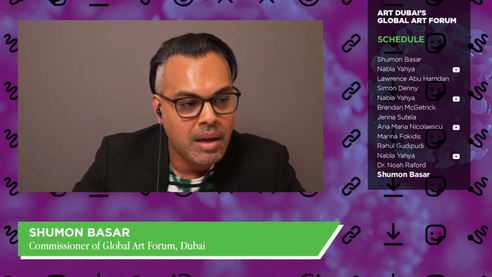 Screen grab from Art Dubai’s Global Art Forum “Newshour Special” livestream.