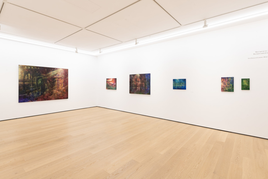 Installation view of KAREN SHIOZAWA’s paintings at “Little Fables,” Whitestone Gallery, Hong Kong, 2020.