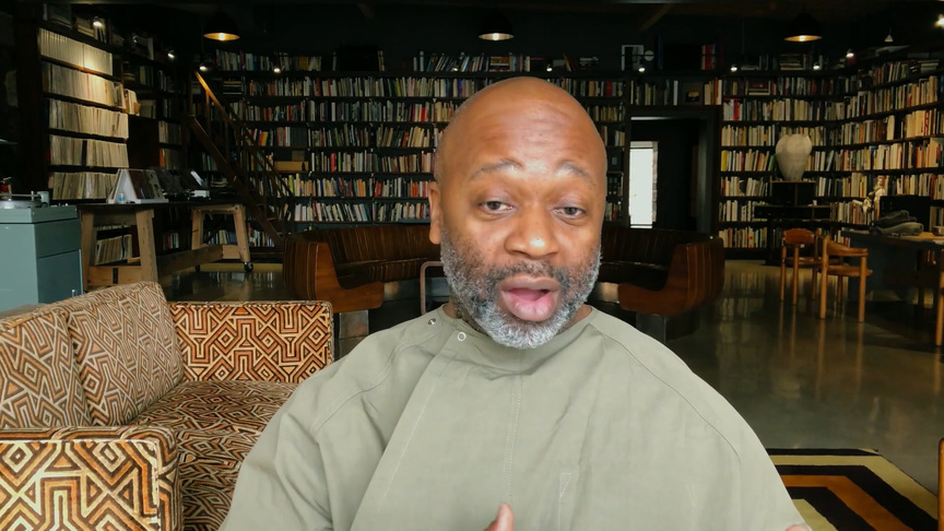 Screenshot of THEASTER GATES at Hawai’i Contemporary Art Summit, 2021. Image by HG Masters for ArtAsiaPacific.