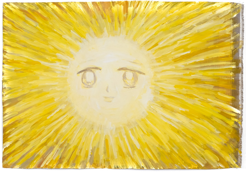 LIU YIN, The Sun, 2020, acrylic on canvas, 59.5 × 86.5 cm. Courtesy the artist and Edouard Malingue Gallery, Hong Kong / Shanghai.